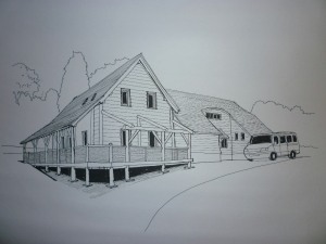 Sketch of new building